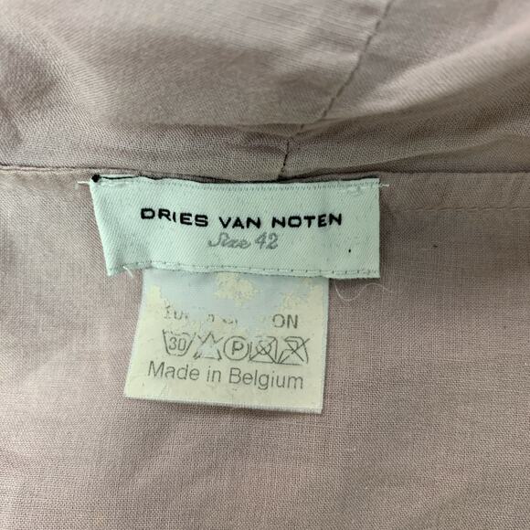 DRIES VAN NOTEN Size 10 Dust Pink Ruffled Wrap Around Blouse - Picture 4 of 4